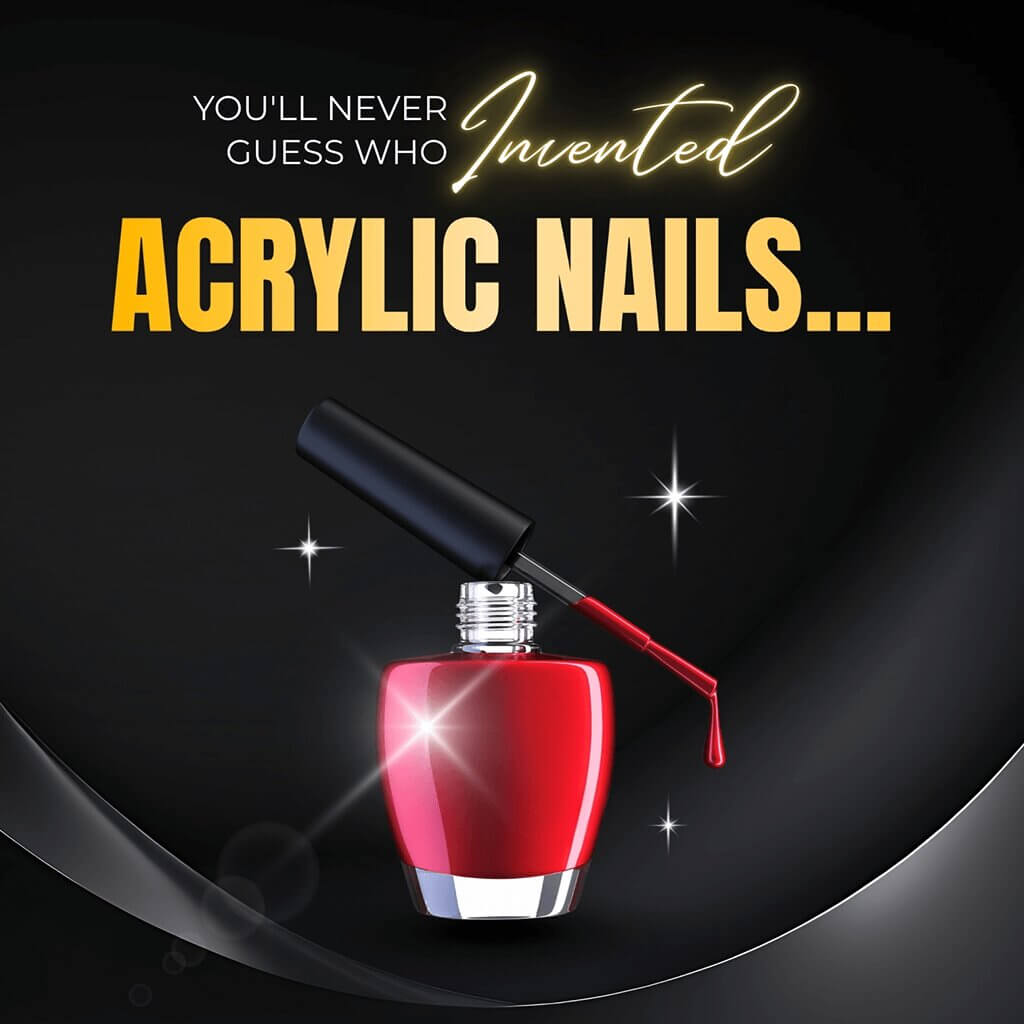 Hands with red-painted nails and a dripping polish brush.